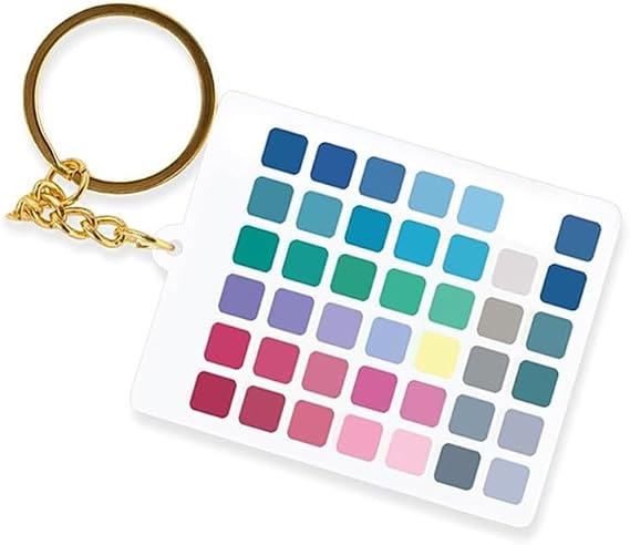 True Summer Color Analysis Keychain for Women, Portable Makeup & Clothing For Palette Fan Card with Gold For Ring, Compact Shopping Tool for Lipstick Foundation Eyeshadow