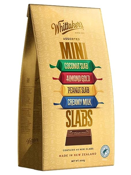 Whittaker's |Assorted Mini Slabs 600g (Made in New Zealand) | 40 Mini Slabs