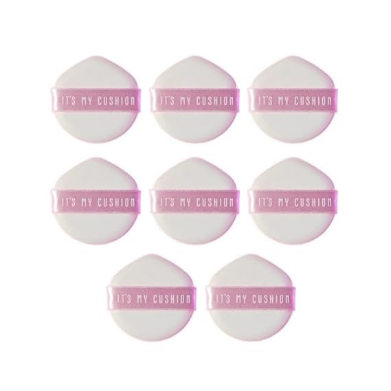 Air Cushion Puff Makeup Sponge - 8Pcs Pink Color Puff, Ultra Soft for Liquid Foundation, BB Cream, Concealer, Powder - Reusable and Easy to Clean - Korean Beauty by It's My Cushion