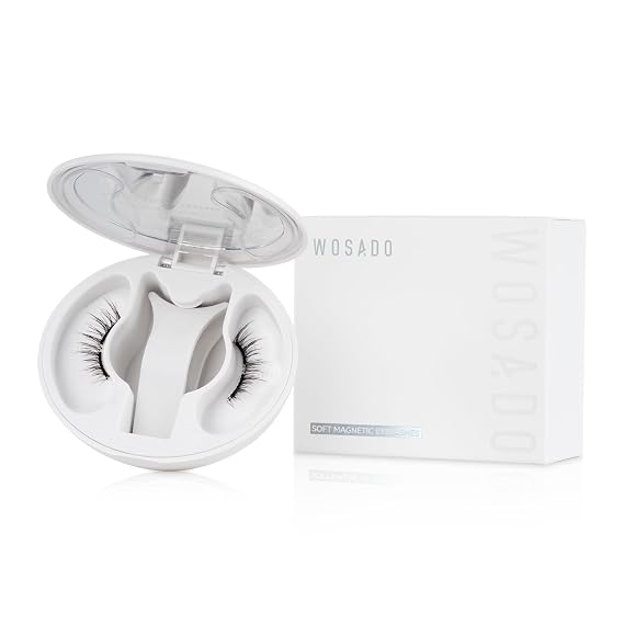 WOSADO Soft Magnetic Eyelashes [No.11 Gem Black] 21.5mm with Applicator Kit, Reusable Glue-free Wispy Magnetic Lashes, Cruelty-free False Lashes, Waterproof, Lightweight, Suit for Heavy Makeup