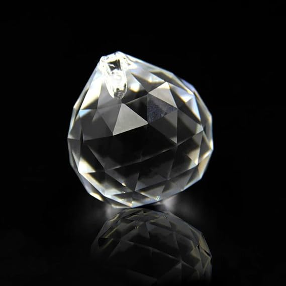 ECYC Ltd 1pcs 50mm Crystal Sun Catcher Prisms, Clear Faceted Glass Chandelier Ball Suncatcher Pendants Rainbow Maker for Windows Home Wedding Decoration