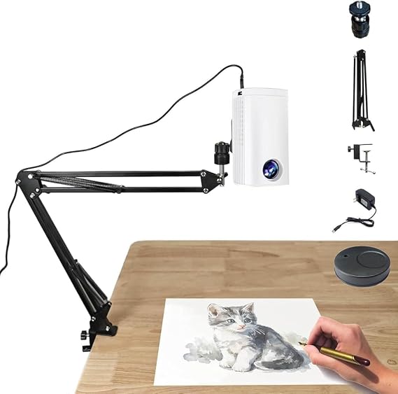 Portable LED Art Projector - Instant Setup Tracing Tool with HD Image Projection for Artists, Kids & DIY Drawing Enthusiasts