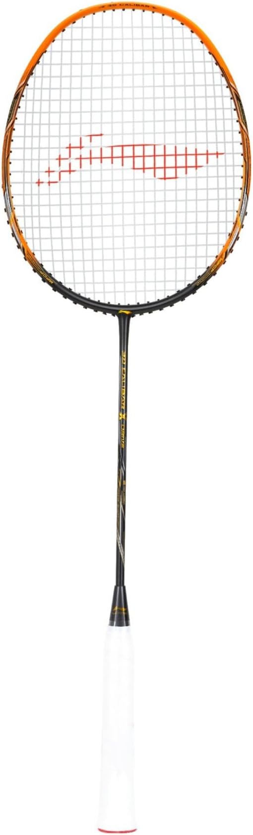 Li-Ning 3D Calibar X Drive Carbon Graphite Strung Badminton Racquet, 82 Grams, 30 Lbs String Tension and Free Full cover(Dark Grey/Gold)