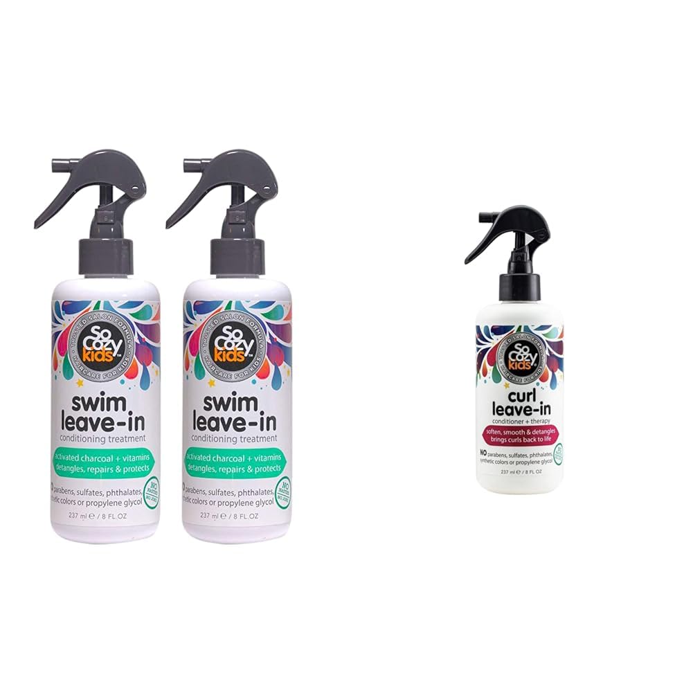 SoCozy Leave-In Hair Treatment & Detangler Spray for Kids 8 Fl Oz, Pack of 2  Leave-In Conditioner for Curly Hair 8 Fl Oz