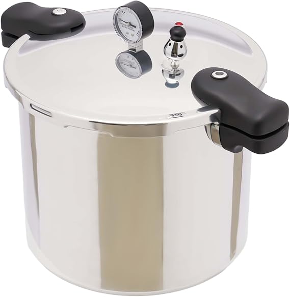 23 Quart Aluminum Pressure Cooker 22L Large Capacity Stainless Steel Pressure Canner with Gauge Release Valve for Family or Commercial