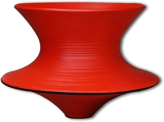 Indoor Outdoor 360 Swivel Gyro Chair Recliner,FRP Spins Stool,One-Piece Molded Gyro Swivel Chair,Bedroom Living Room Camping Backyard Relaxing Chaise.(Red)