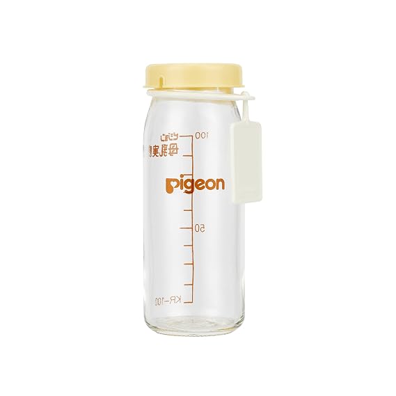 Pigeon Glass Bottle with Lid and Name Tag, Not Including Nipple, 3.38 Oz