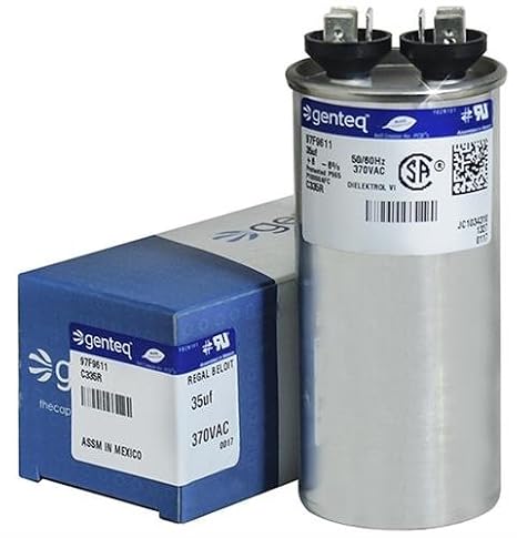 Genteq - 35 uF MFD x 370 VAC GE Industrial Replacement Capacitor Round # C335R / 97F9611