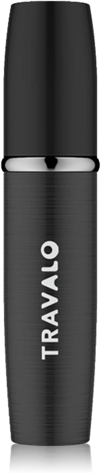 Travalo LUX Perfume Atomizer - Leak-Proof and TSA Approved for Air Travel - Reusable Airtight Easy Fill Mini Pump Sprayer - Lightweight Portable - Brushed Polished Metal Alloy Outer Shell - Black