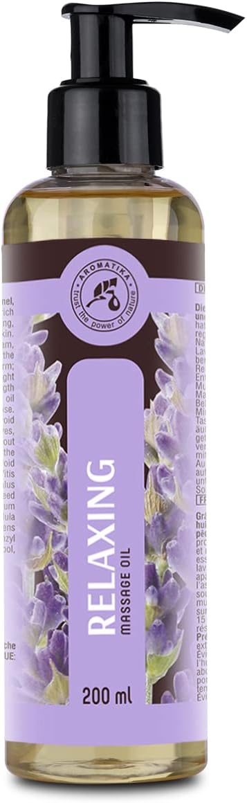 Relaxing Massage Oil 200 ml - Body Oil with Almond Oil and Grape Seed Oil - Massage Oil with Lavender Oil - Aromatic Body Oil - Body Care Oil - Beauty - Care Oil - Skin Care