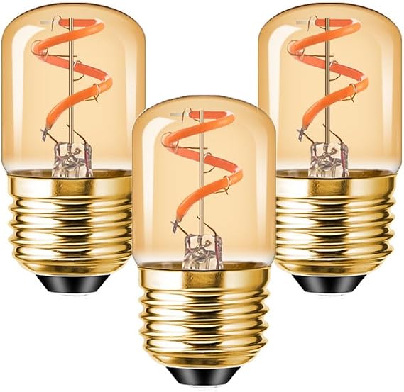 KINGYEENUO Vintage E27 LED Bulb 1.5W, Amber Night Light Bulbs Dimmable, Edison Screw LED Filament Bulbs, Ultra Warm White 2200K, 15W Equivalent, Home Ceiling Chandelier Light Bulbs, 3 Pack [Energy Class D]