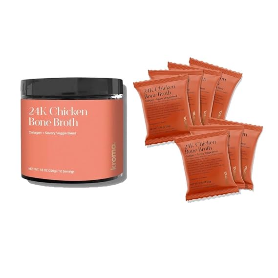 Kroma Travel Bone Broth Duo Chicken Bone Broth 2-Pack | Portable, Gut-Friendly Wellness for On-the-Go Nutrition & Recovery