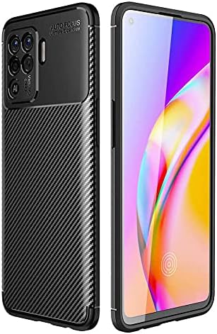 Spia Oppo Reno 5 Lite ile uyumlu Kılıf Siyah Karbon Silikon Orijinal Esnek İnce Geliştirilmiş Dayanıklı Darbe Karşıtı Koruyucu Yeni Nesil Tasarım (Oppo Reno 5 Lite, Siyah)