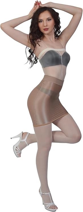 Pearl & Poseidon Tempeste - Glossy Compression Skirt with High Shine & Slick Handfeel