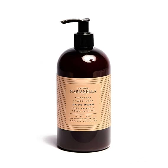 Hawaiian Black Lava Body Wash, 16 oz Botanical Moisturizing Cleanser with Coconut, Olive & Jojoba Oils, Aloe & Kalahari Melon