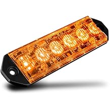 LAMPHUS PlanarFlash 6W Amber LED Surface Mount Police Grill Strobe Warning Lights [SAE Class 1] Orange 12V Ultra Slim Flat Grille Flashing Emergency Fire Light for Service Tow Work Truck Car