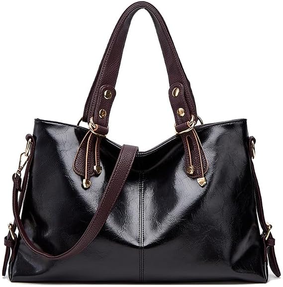 Women's Shoulder Bag Handbag Large Women's Handbag Made of PU Leather Hobo Women's Bag Shopper Shoulder Bag Bags for Women Mother Black