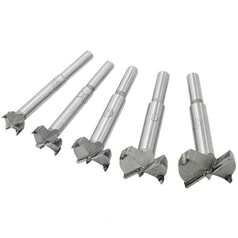 Forstner Drill Bit Set,5pcs 15-35mm High Strength Steel Flat Bit Drill Set Woodworking Hole Saw Wood Cutter Tool Father's Day Gift(5pcs)