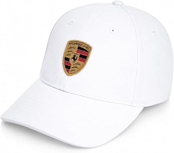 Porsche Crest Logo White Baseball Cap