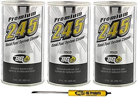 Ferrari 3 cans of BG 245 Premium Diesel Fuel System Cleaner and a Free BG Magnetic Flat Head Screwdriver
