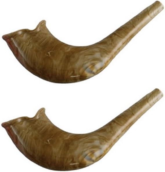 Toy Shofar With Whistle, 2 Pack - Brown Plastic