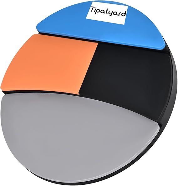 Drum Practice Pad, Drum Pad 12 Inch Silent Practice Pad with 4 Different Playing Surfaces