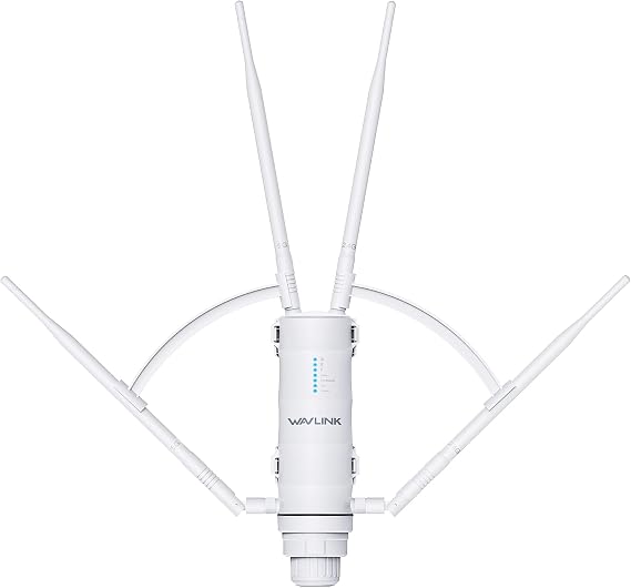 WAVLINK AC1200 High Power Outdoor Weatherproof WiFi Range Extender/Access Point/Router/Mesh with Passive POE, Dual Band 2.4GHz 300Mbps+5.8 GHz 867Mbps, 4x7dBi Detachable Omni Directional Antenna