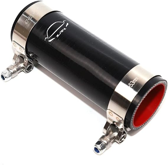 LTI Universal 6" Length 4-Ply Reinforced High Performance 1.75" ID Straight Silicone Hose Coupler With T Bolt Clamp 304 Stainless Steel (BLACK, 1.75")