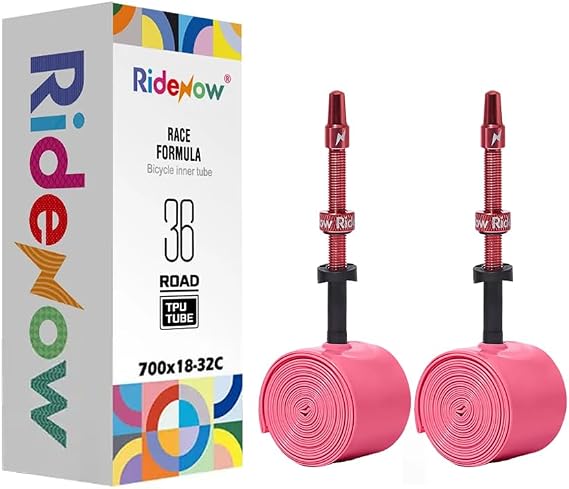 2/4 Pack Ridenow TPU Tubes 700x18-32c Inner Tubes, 45/65/85mm Metal Presta Valve with Removable Core