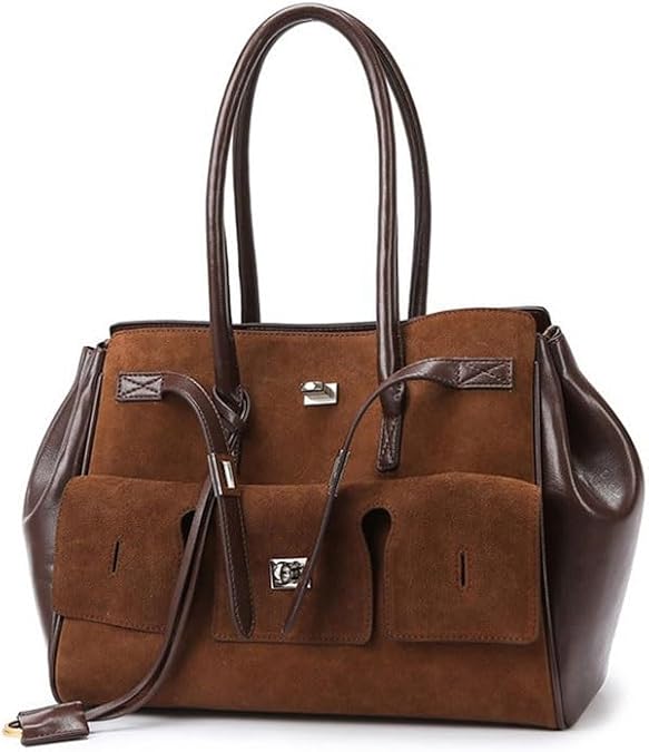 Women Top Handle Bag, Vegan Leather Vintage Style Handbags,Punk Crossbody Shoulder Bags for Work Commuter Everyday