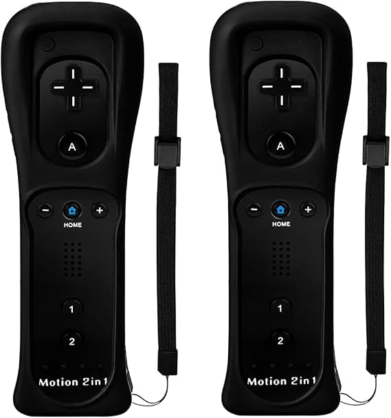 TechKen Wii Left Controller with Motion Plus Remote Control Wii Remote Motion Plus with Protective Silicone Wrist Strap Pack of 2