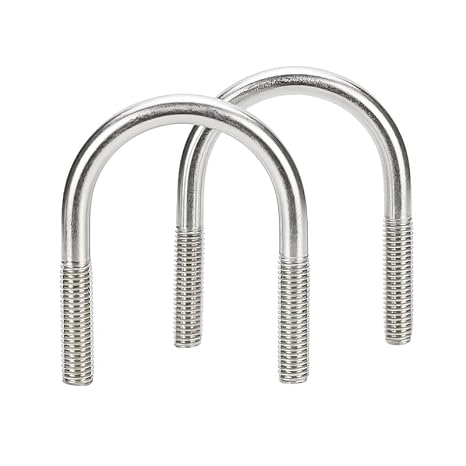 1 Pcs M12 (108mmx146mm) U Bolts 304 Stainless Steel U-Bolts,4-1/4 Inch Round Stainless Steel Clamp for for Construction, Pipe, Trailer, Automotive, Leaf Spring Fastener