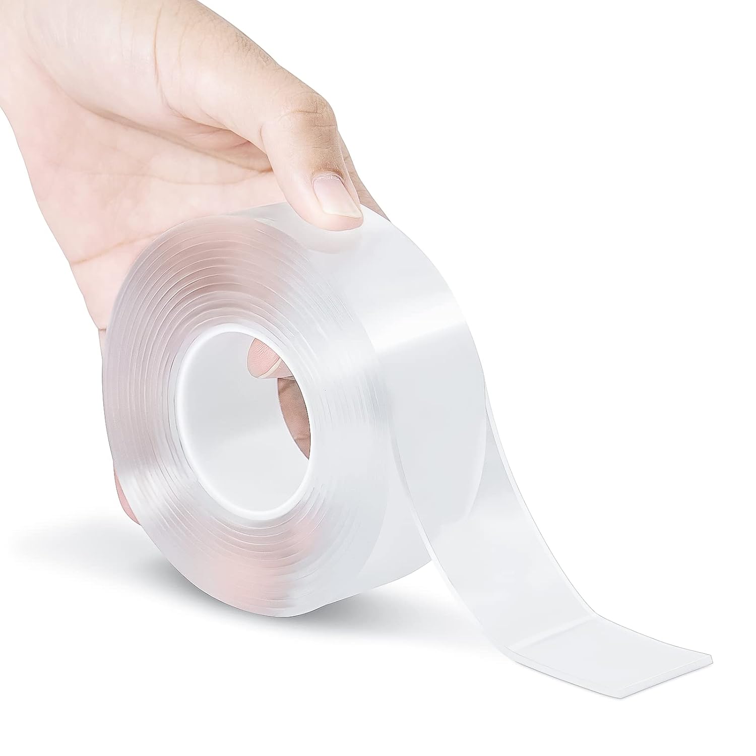 eboboin Double Sided Tape Heavy Duty,Reusable Strong Sticky Wall Tape Strips Transparent Tape Poster Carpet Tape for Paste Items,Household 9.85FT smj-ll-a219