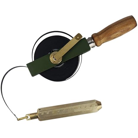 Oil Tank Gauging Tapes Fuel Measuring Device with Carbon Steel Tape & Brass Graduated Plumb Bob (25M) only in Metric no FT