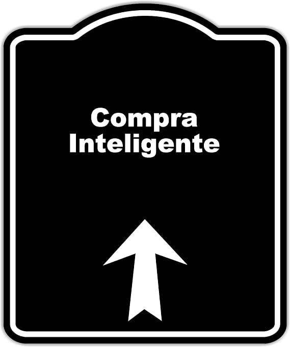 Compra Inteligente Spanish Black Sign Arrow Up Aluminum Composite Sign 8.5 x 10 inches