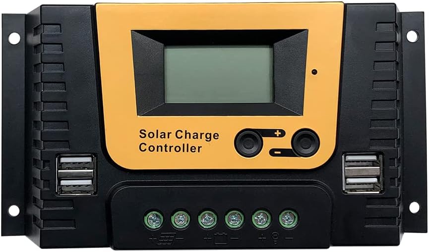 Y&H 30A Charge Controller, PWM Solar Intelligent Controller Fit for Max 1440W Solar Power 12V 24V 36V 48V LithiumAGMGelFlooded Battery