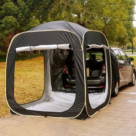 SUV Car Tent 2-5 Person Dome Tailgate Awning, Freestanding Camping Shelter, Pop-Up Family Tent for SUV, Van, Bus, Truck Vehicles