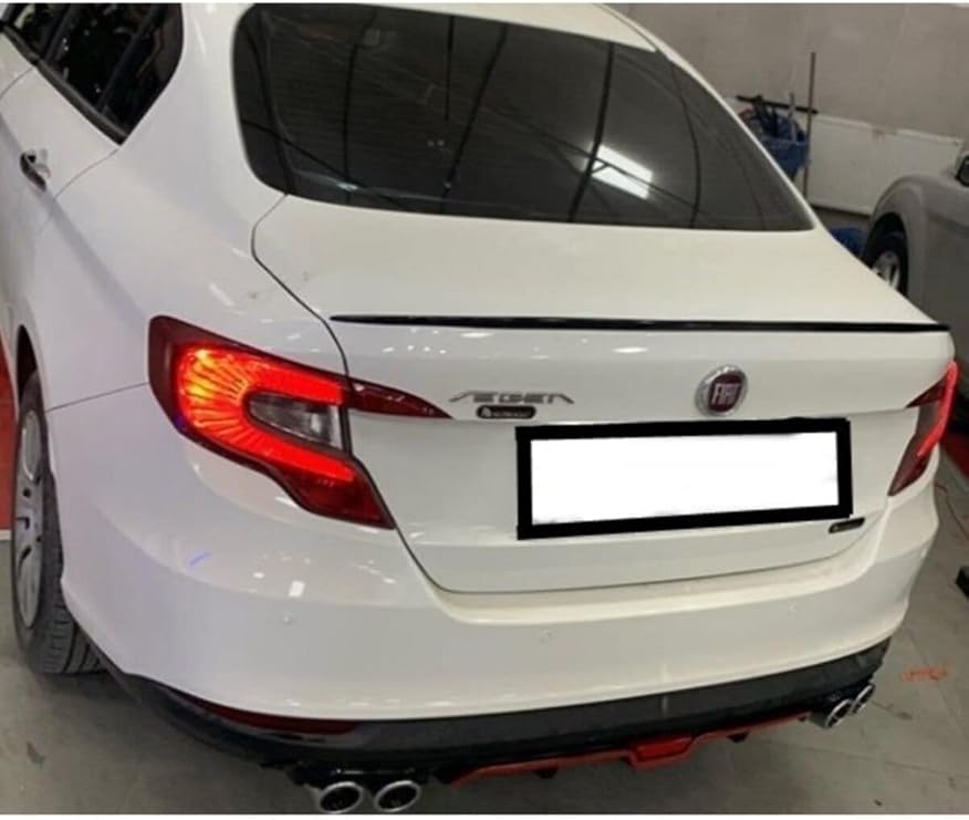Luggage Slat Compatible with Spoiler Fiat Egea - Spoiler Pianoblack - Glossy Black + Double Sided Tape
