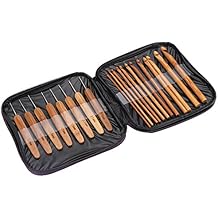 20pcs Bamboo Crochet Hooks Needles Knit Weave Craft Yarn DIY Sewing Tools Knitting Bamboo Crochet Hook Set with Case DIY Tools