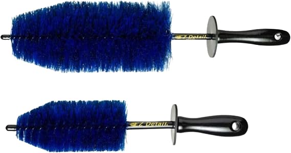 EZ Detail Big and Little Brush Combo - Wheel Rim Cleaner for Cars, Bike, Trucks, Motorcycle, and Other Vehicles - Non-Scratch Auto Detailing Tool, Easily Reaches Nook and Crannies