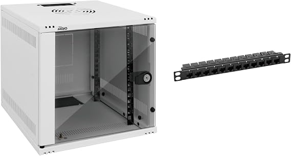 Tecmojo 6U 10 inch White Network Cabinet & 0.5U 12-Port Cat6 Patch Panel