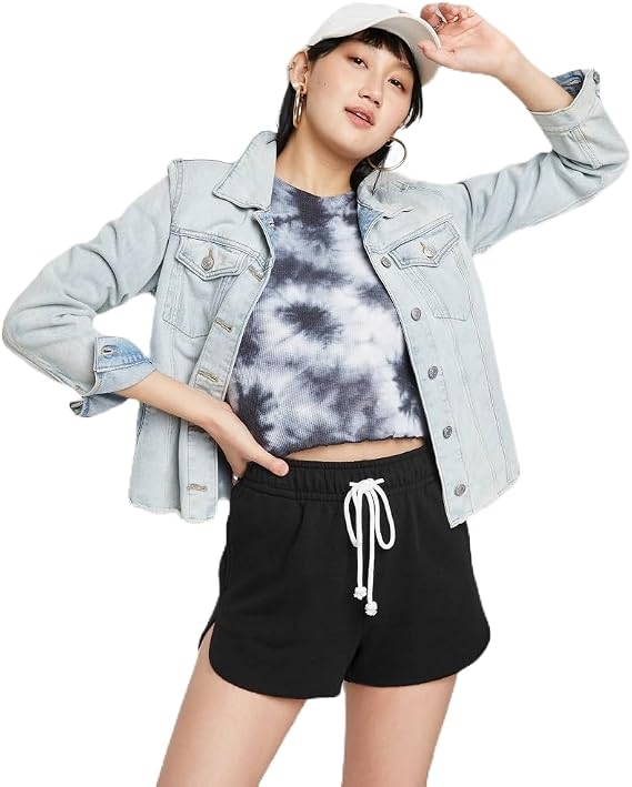 Wild Fable Women's High-Rise Dolphin Shorts (Black, XL)