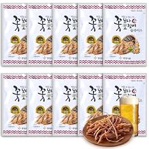 CUTIE MANGO Korea Dried Squid Original 15g x 10Packs (Total 5.2oz) Korean Flavorful Snack Grilled Sliced Butter Squid Jerky Chewy Treats K-Food Travel Camping Party Share Snacking Over Flower