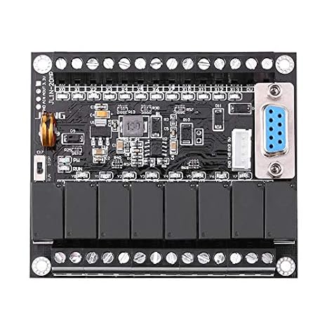 PLC Controller Kit DC 24V FX1N 20MR 9600 Baud Rate 32 Bit MCU Programmable Logic Controllers Supports for GX Developer GX Work2