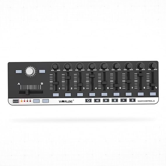 Portable Mini USB 9 Slim-Line Control MIDI Controller Keyboard Controller
