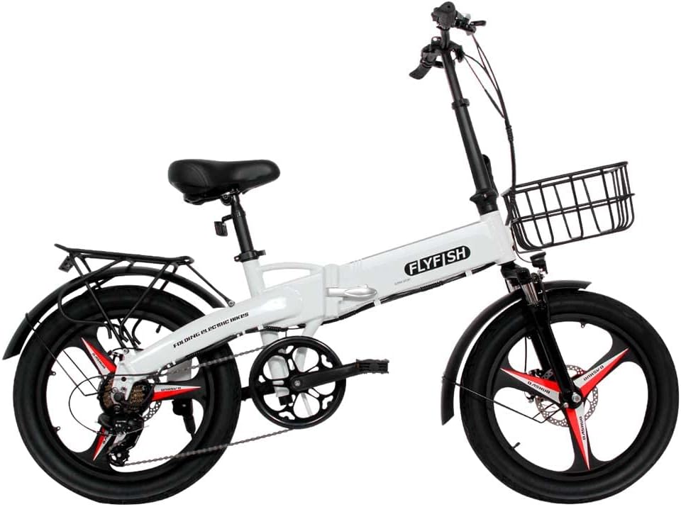 Electric Assisted Bicycle, Folding Bicycle, 20 inch, 7 Speed Shifter, 350W Motor, Ultra Lightweight, 36 V 14ah, Smartphone Charging, LCD Monitor, Aluminum Frame, Switchable, Air Pump, Gift, School