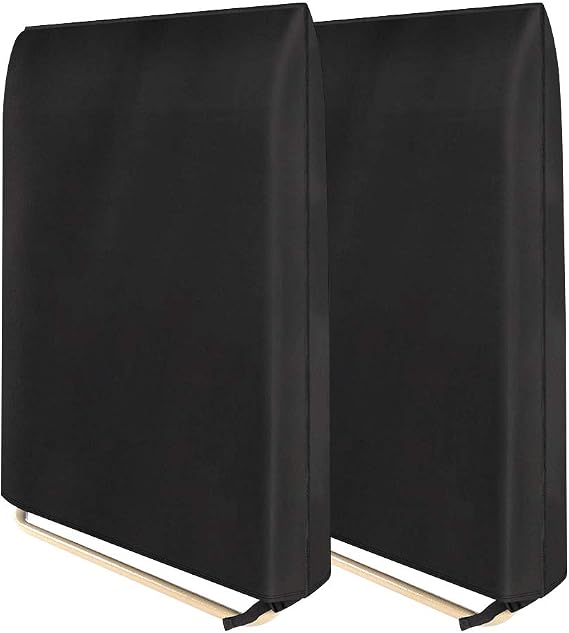 2Pcs Patio Zero Gravity Folding Chair Cover Outdoor Folding Chair Protector Waterproof and UV Resistant, Black