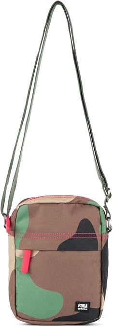 ROKA London Bond Crossbody Bag – Lightweight Water-Resistant Travel Shoulder Bag for Women & Men with Adjustable Strap & Secure Zip Pockets Canvas Vintage Camo