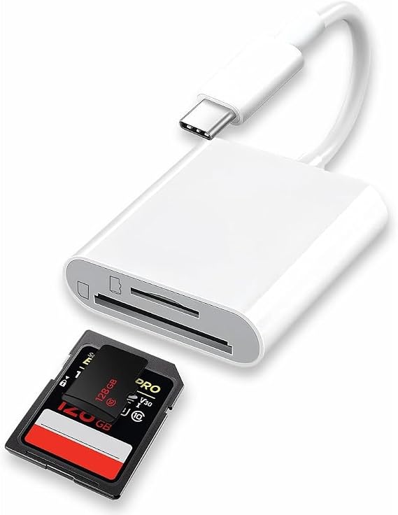USB-C to SD+MicroSD 2 in 1 SD Card, TF Card, Card Reader, Photo/Video, High Speed Transmission, Two-Way Transmission, Readable, iPad Pro/MacBook/Chromebook/Android