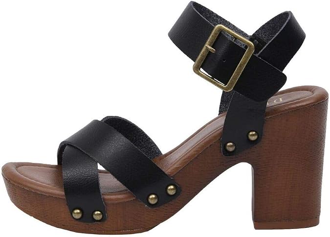 Dunes Women's Sayer Faux Wood Sandal +Comfort Foam & LiteSole Technology